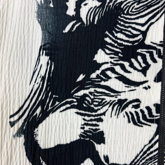 CAROLINE ROSE Jacket Topper Womens 3X White Black Textured Zip‎ Up Artsy Animal - Picture 6 of 13